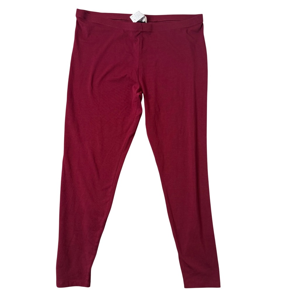 Forever 21 Plus‎ Size 3X Burgundy Stretch Leggings Maroon Solid Pull On Casual